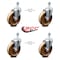 Service Caster 5 Inch High Temp Phenolic Wheel Swivel 10mm Threaded Stem Caster Set SCC SCC-TS20S514-PHSHT-M1015-4 - alternate 3